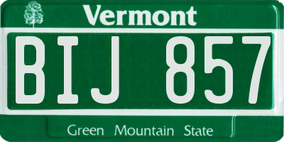VT license plate BIJ857