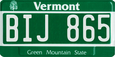 VT license plate BIJ865