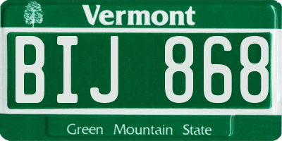 VT license plate BIJ868