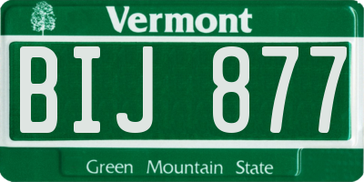 VT license plate BIJ877