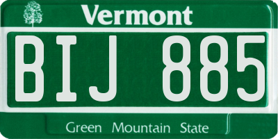 VT license plate BIJ885