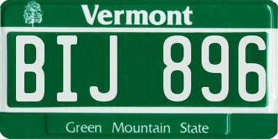 VT license plate BIJ896