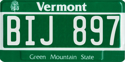 VT license plate BIJ897