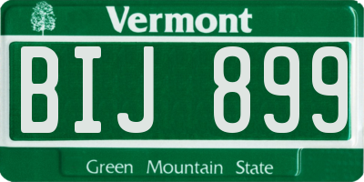 VT license plate BIJ899