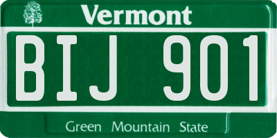 VT license plate BIJ901