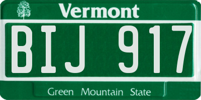 VT license plate BIJ917