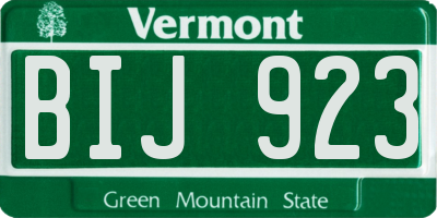 VT license plate BIJ923