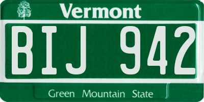 VT license plate BIJ942
