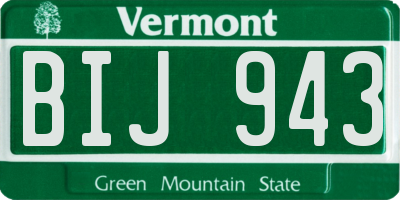VT license plate BIJ943