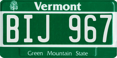 VT license plate BIJ967