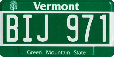 VT license plate BIJ971