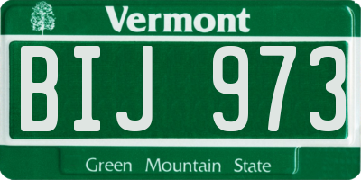 VT license plate BIJ973