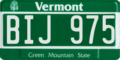 VT license plate BIJ975
