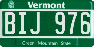 VT license plate BIJ976