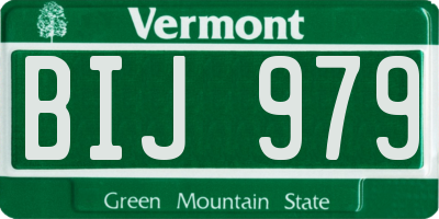 VT license plate BIJ979