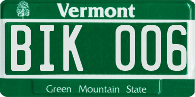 VT license plate BIK006