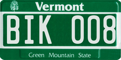 VT license plate BIK008
