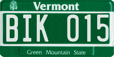 VT license plate BIK015