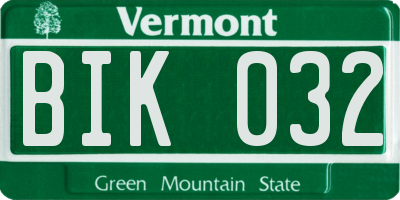 VT license plate BIK032