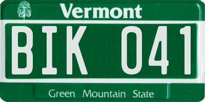 VT license plate BIK041