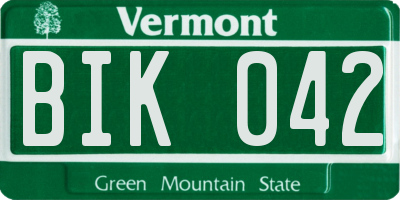 VT license plate BIK042