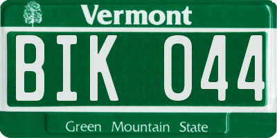 VT license plate BIK044
