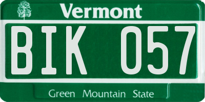 VT license plate BIK057
