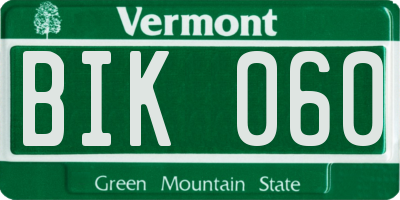VT license plate BIK060