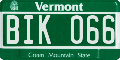 VT license plate BIK066