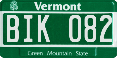 VT license plate BIK082