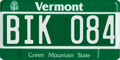 VT license plate BIK084