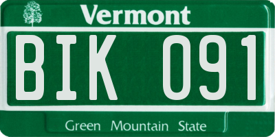 VT license plate BIK091