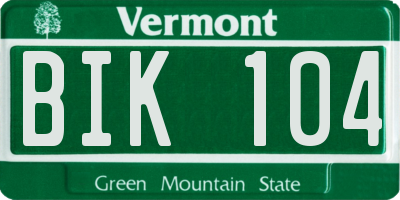VT license plate BIK104