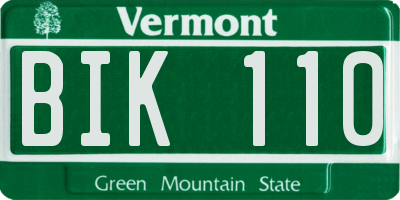VT license plate BIK110