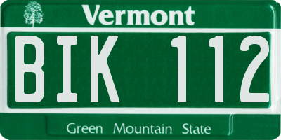 VT license plate BIK112