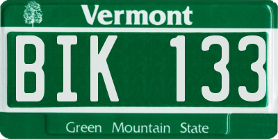 VT license plate BIK133
