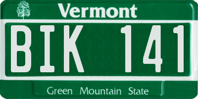 VT license plate BIK141