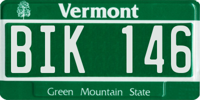 VT license plate BIK146