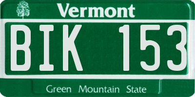 VT license plate BIK153