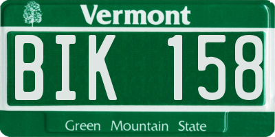 VT license plate BIK158