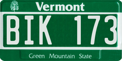 VT license plate BIK173