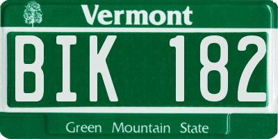 VT license plate BIK182