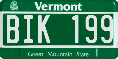 VT license plate BIK199