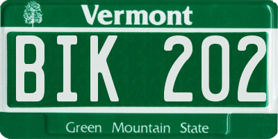 VT license plate BIK202