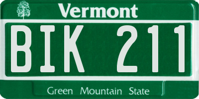 VT license plate BIK211