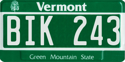 VT license plate BIK243