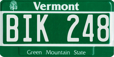 VT license plate BIK248
