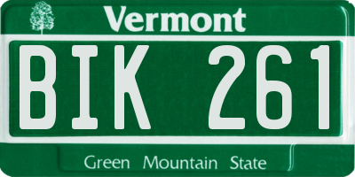 VT license plate BIK261
