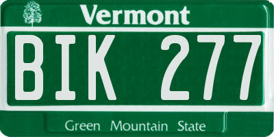 VT license plate BIK277