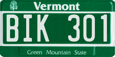 VT license plate BIK301